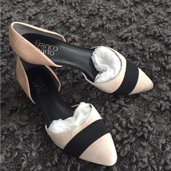 NWT Franco Sarto “Harlan” Suede Color-block D’Orsay Flats (7.5) - Picture 3 of 7